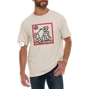 Keith Haring Men's S Beige Graphic T-Shirt 100% Cotton  L1303